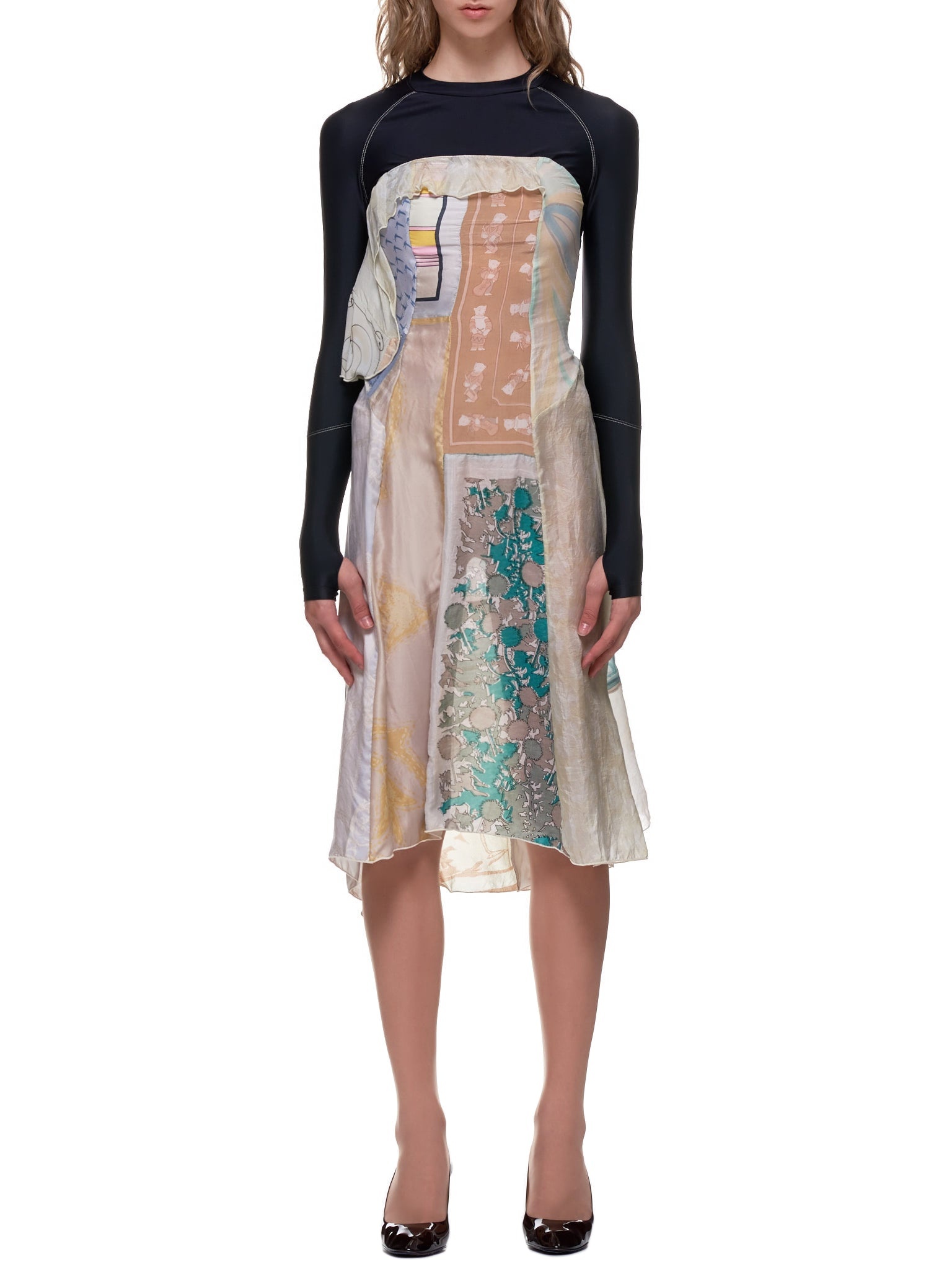 Marine Serre Upcycled Silk Scarves Dress | REVERSIBLE