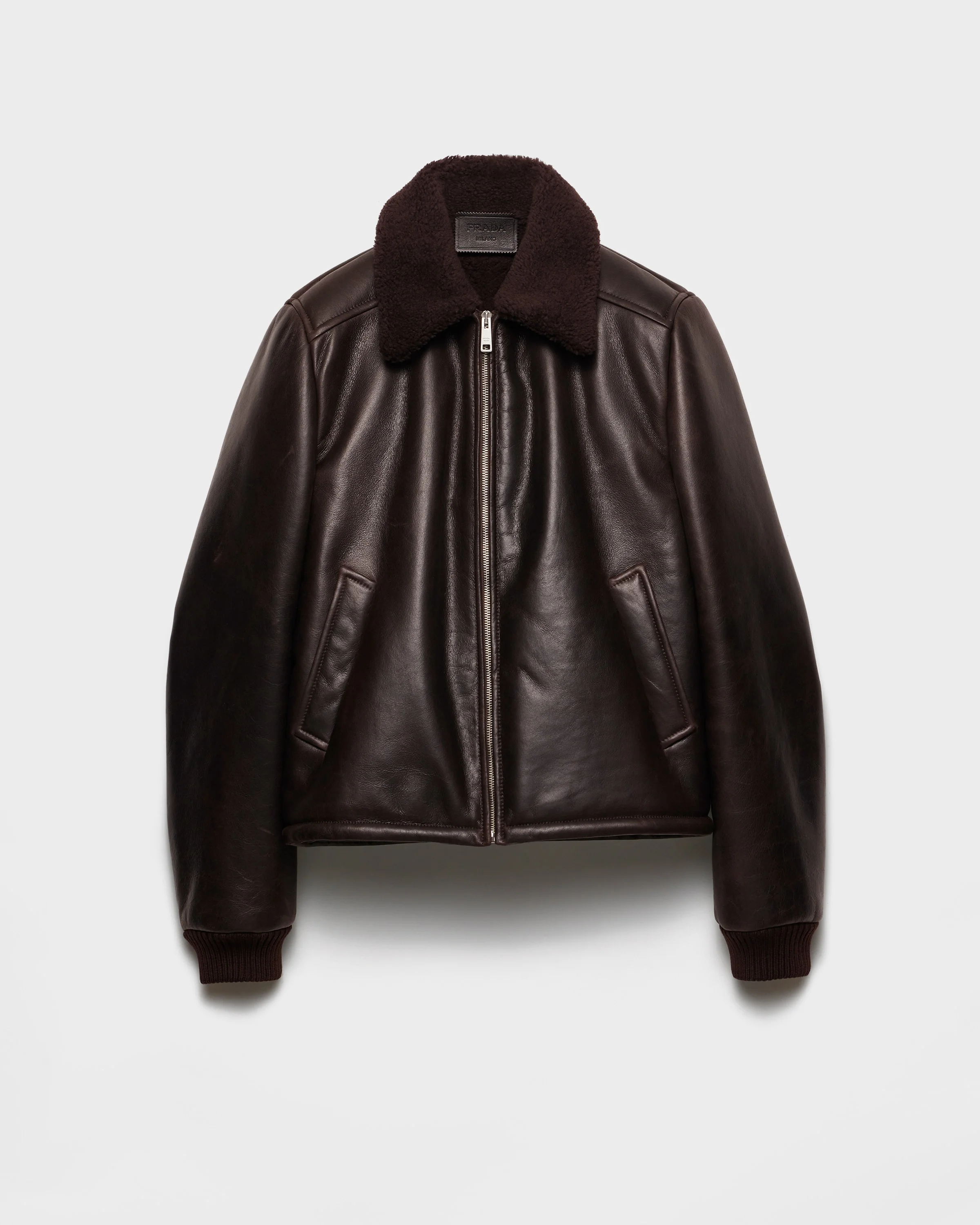 Leather and shearling jacket - 1