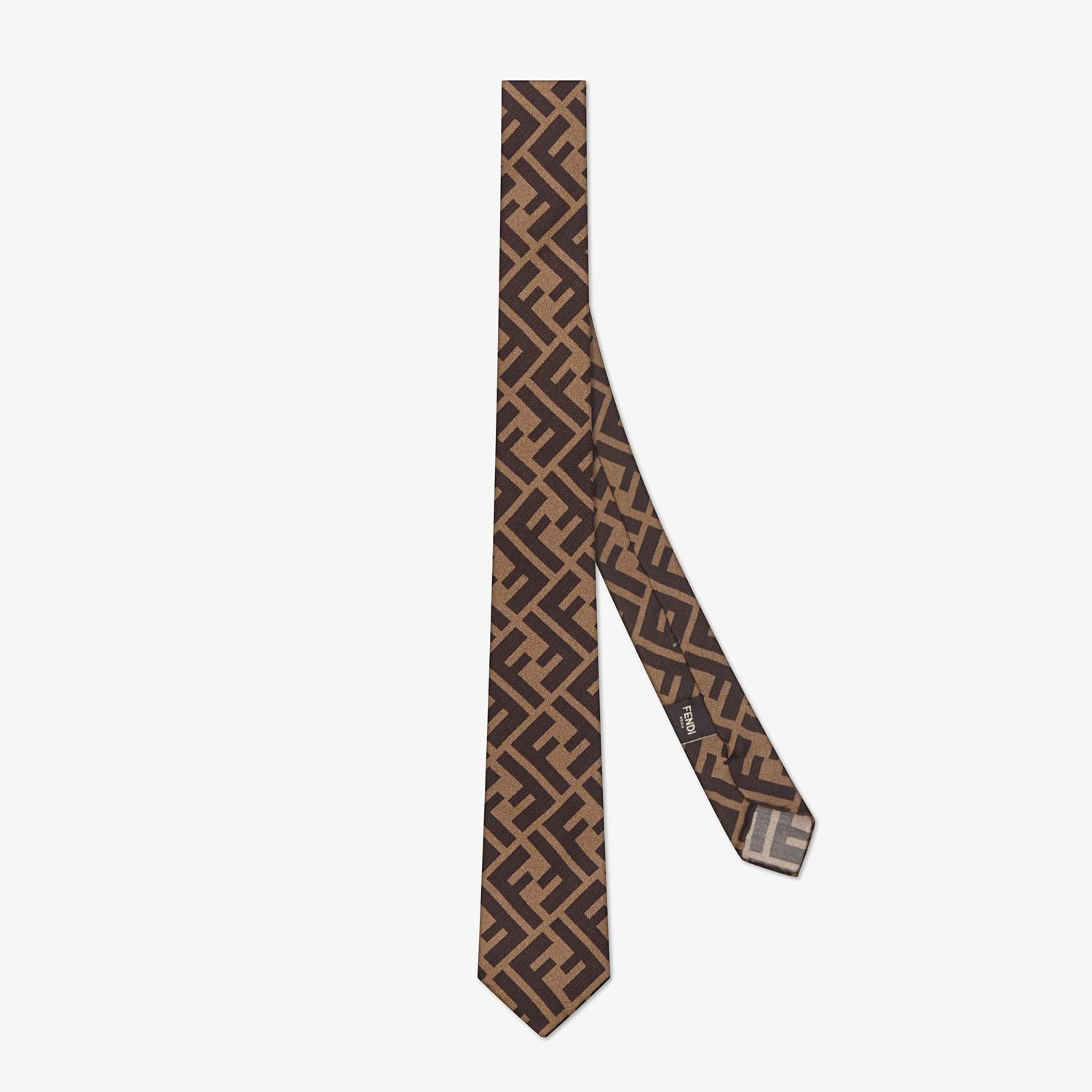 Brown silk necktie - 1