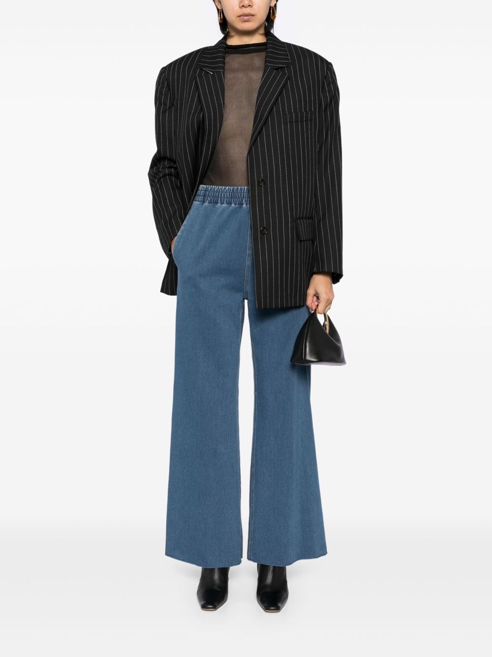 denim jersey pants - 2