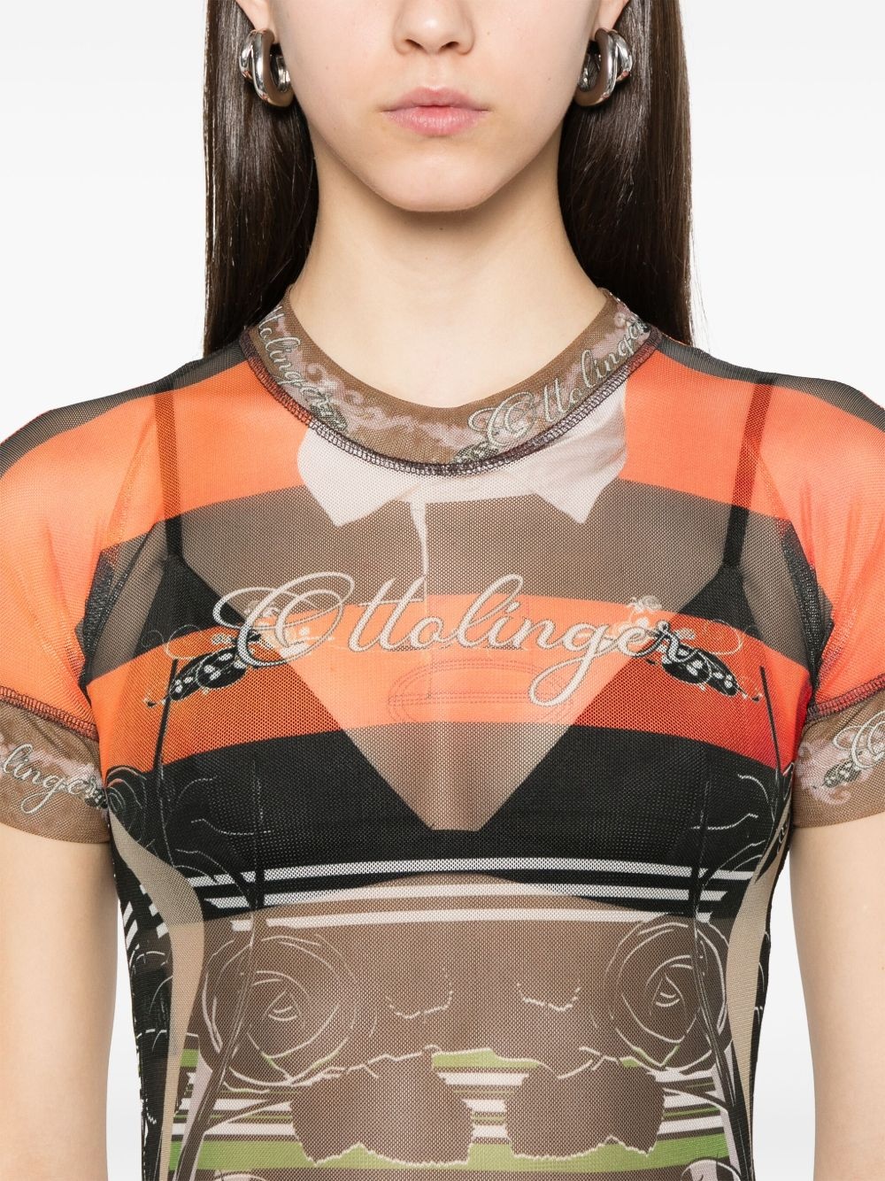 polo-print mesh T-shirt - 5