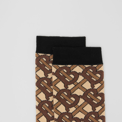 Burberry Monogram Intarsia Cotton Blend Socks outlook
