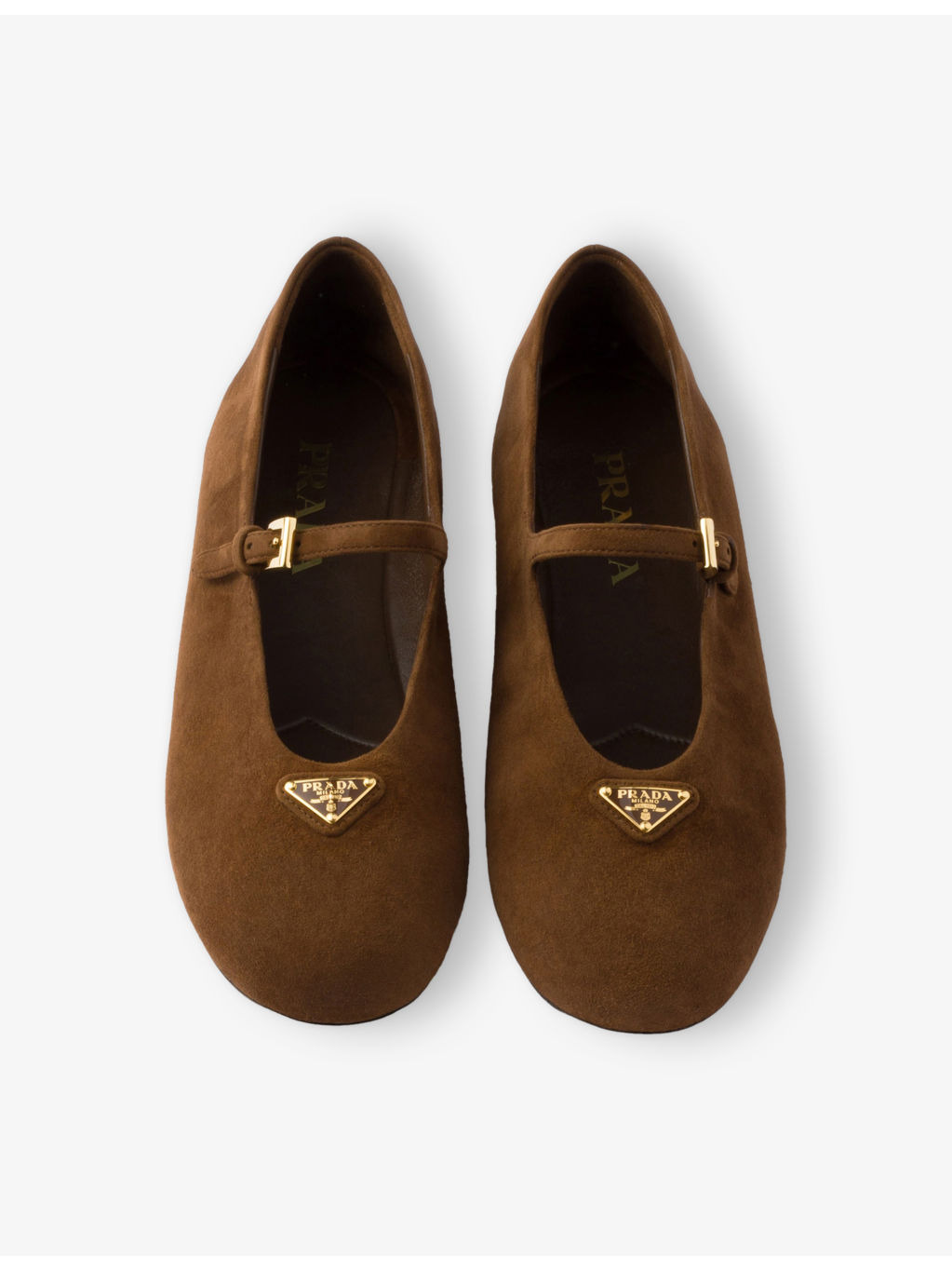 Triangle-Logo Suede Ballerina Flats - 2