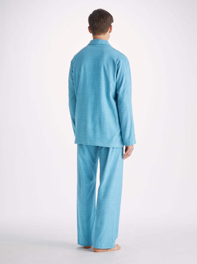 Men's Classic Fit Pyjamas Kelburn 34 Brushed Cotton Blue - 4