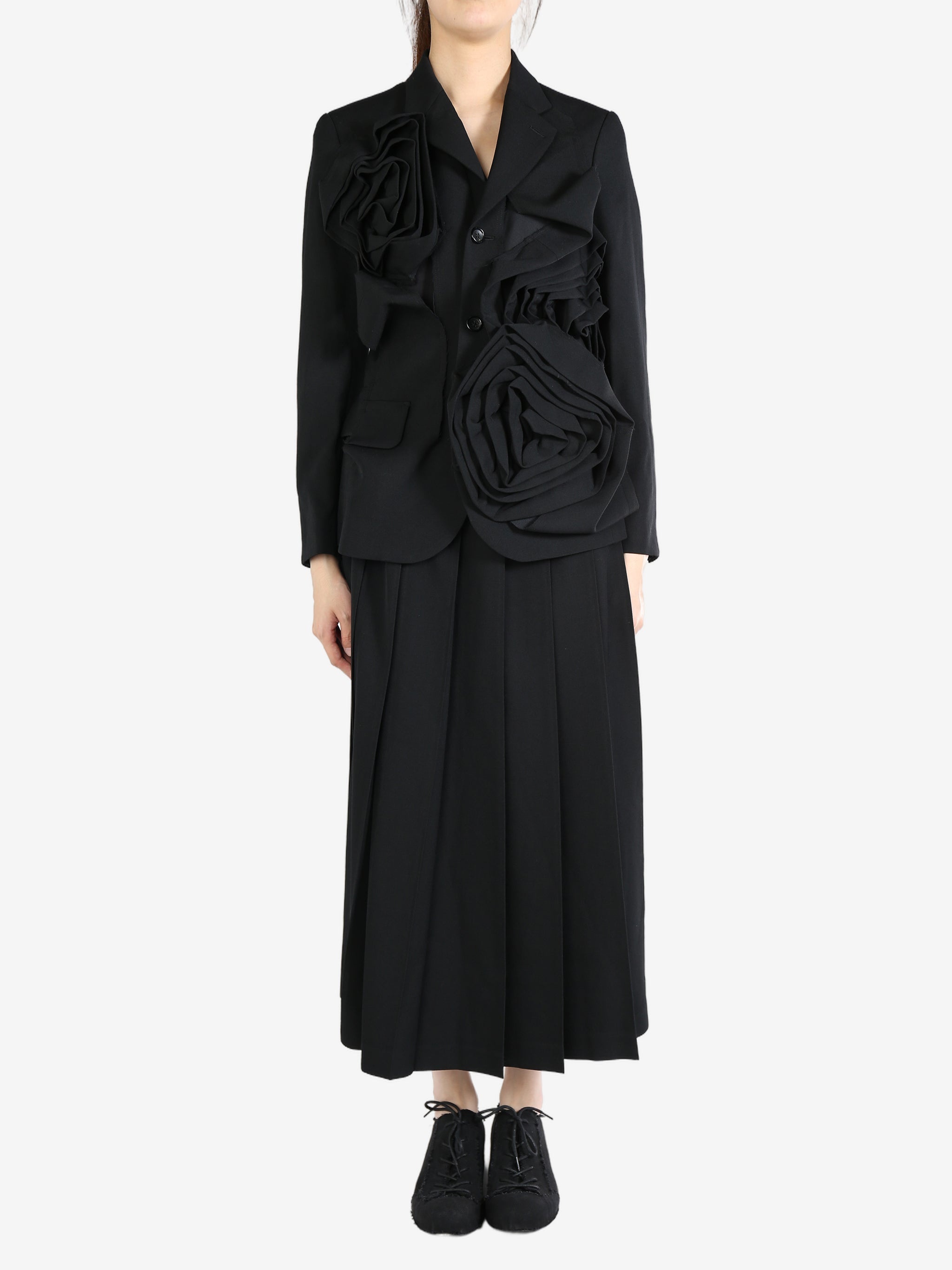 COMME DES GARCONS - Women Embroidered Ruffle Design Jacket - 4