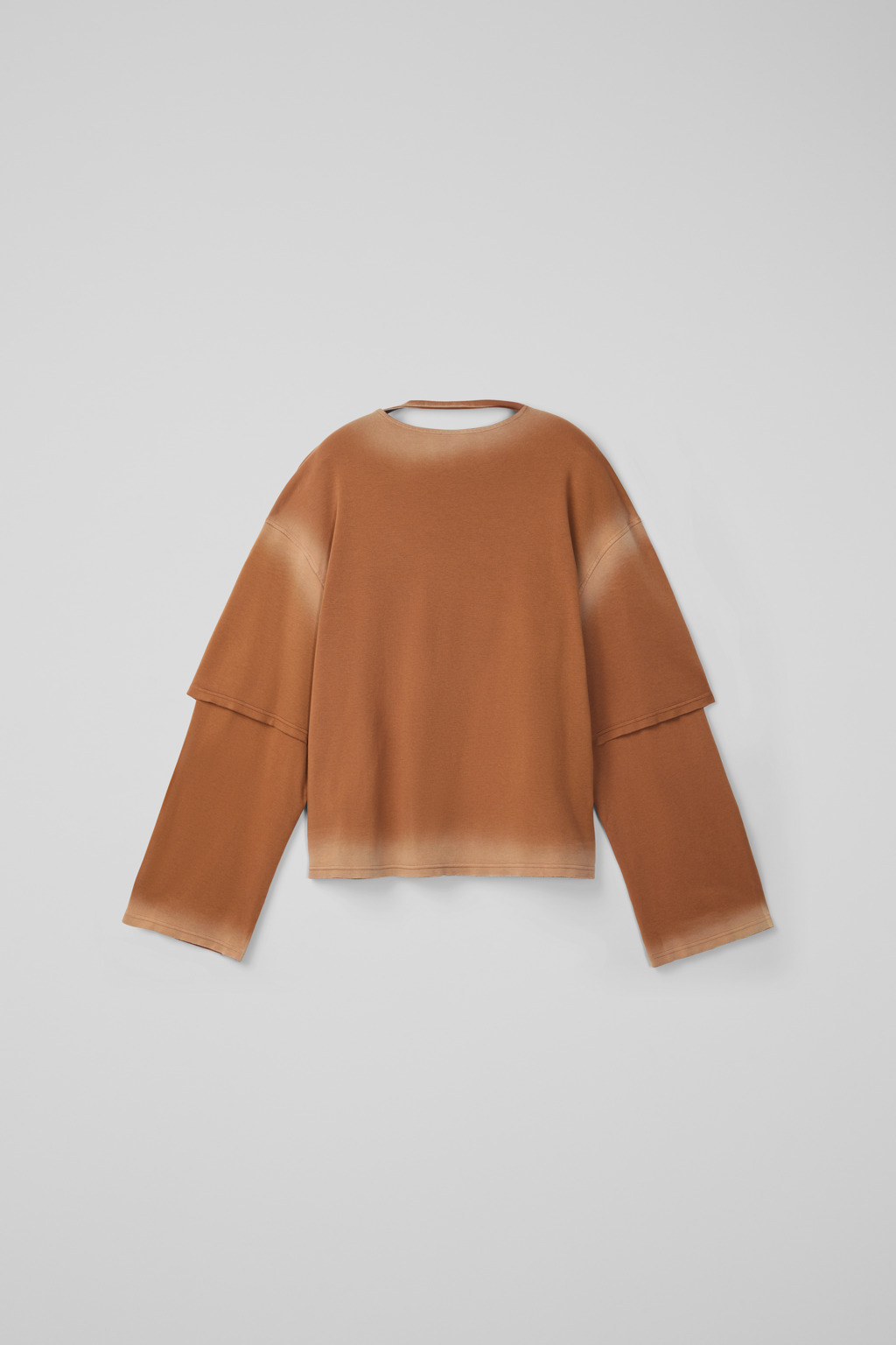 Faded terracotta organic cotton long sleeve T-Shirt - 4