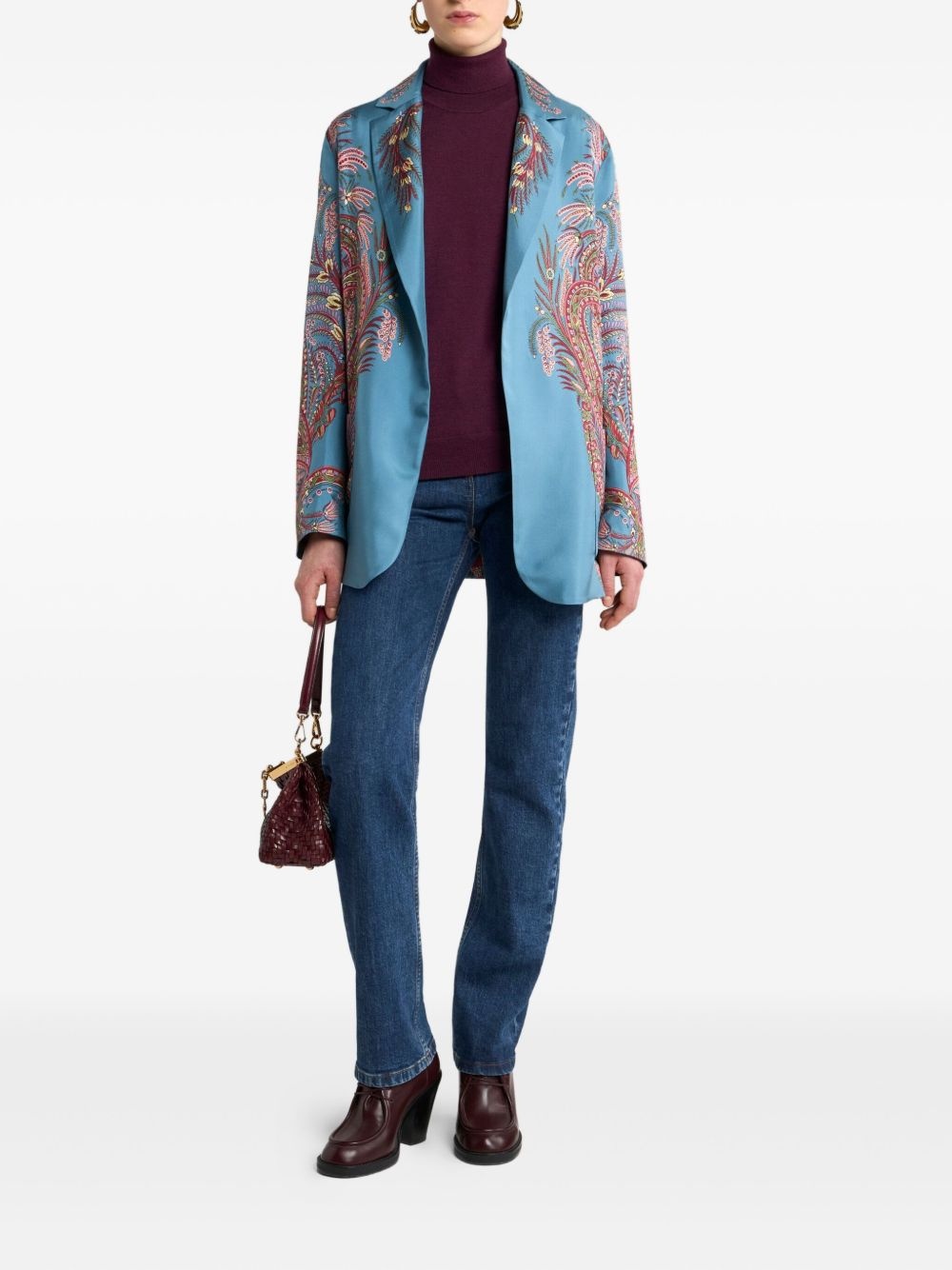 paisley-print silk jacket - 2