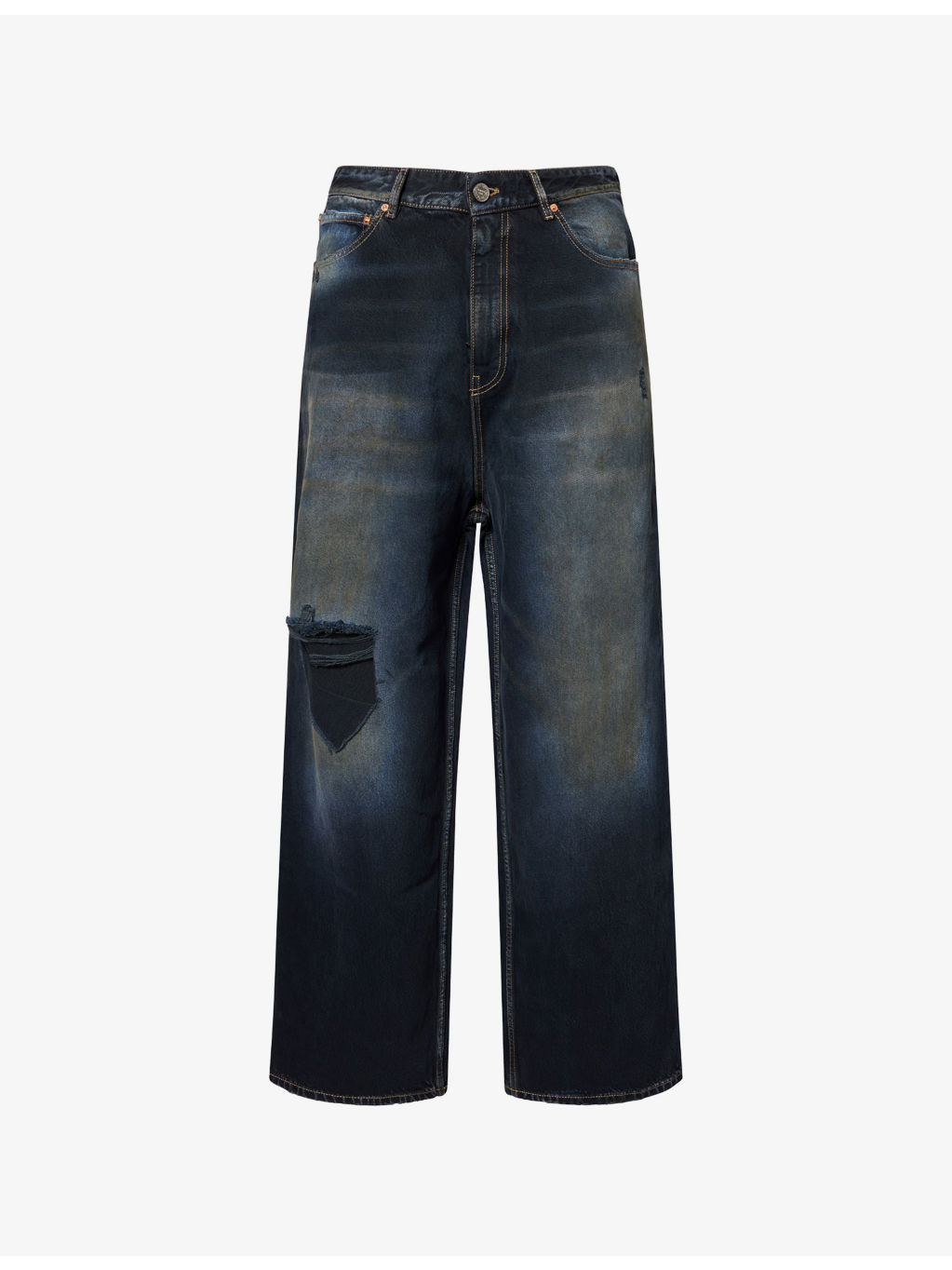 Distressed Baggy-Fit Denim Jeans - 1