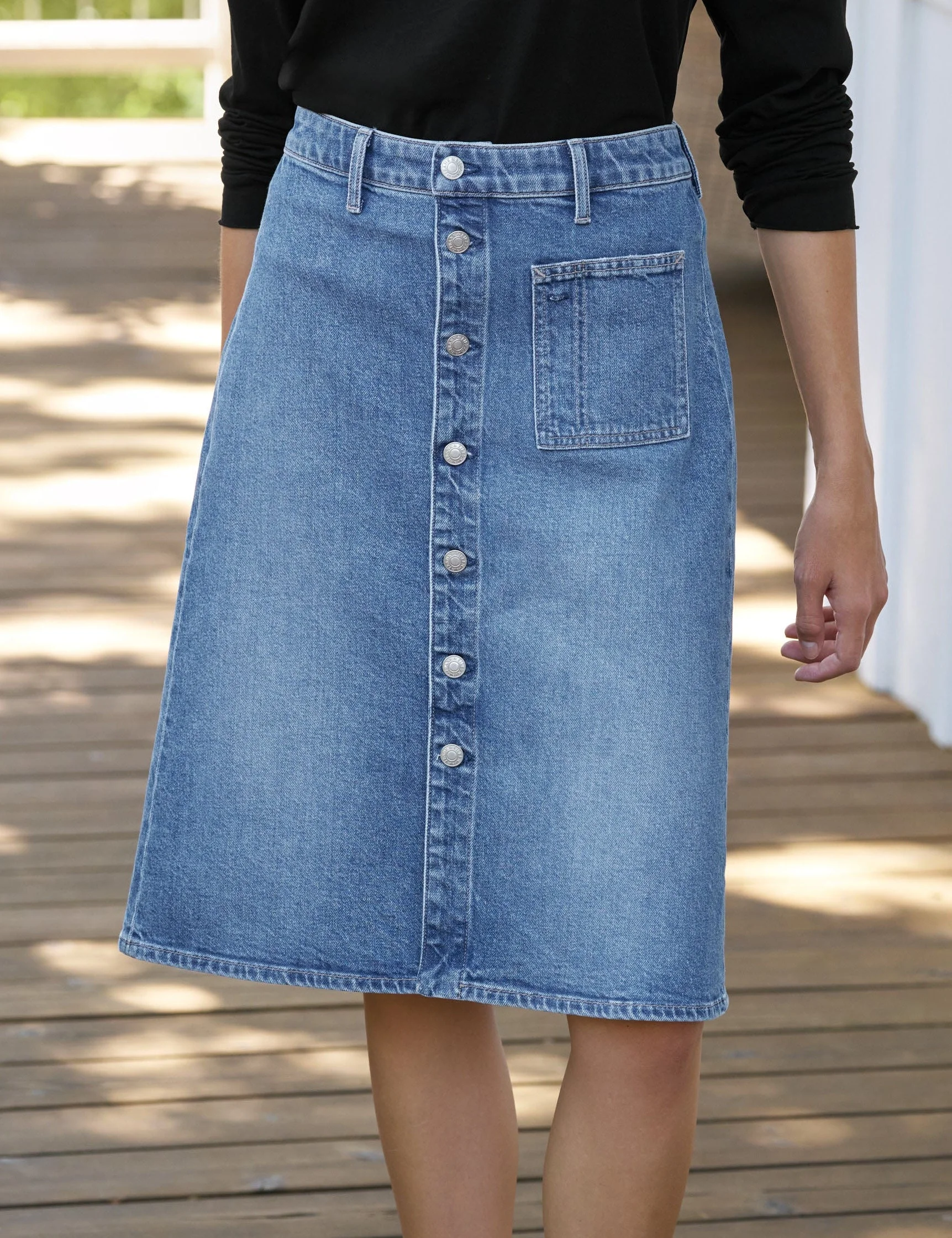 Classic Denim Skirt - 1