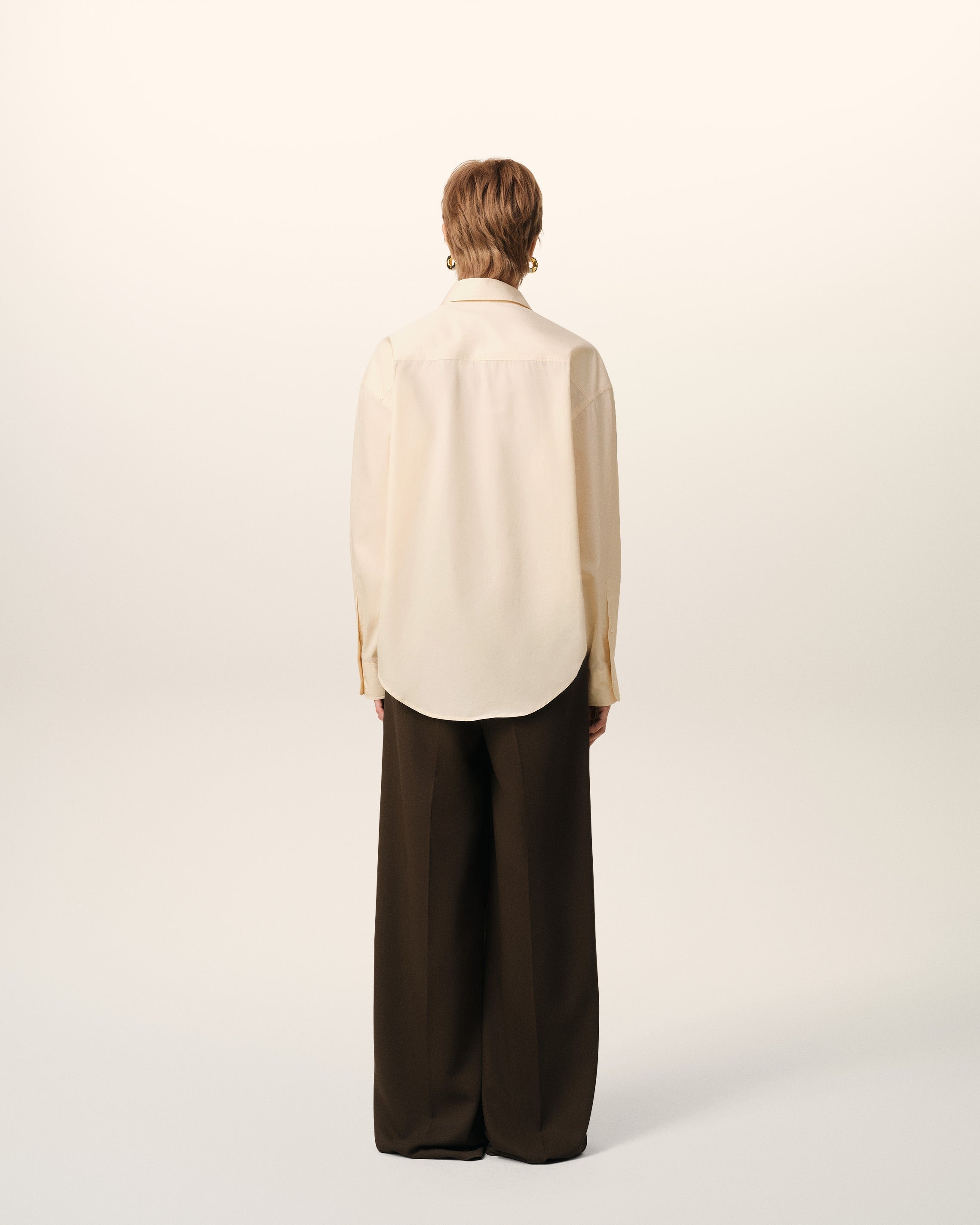 BEIGE COTTON AMI DE COEUR BOXY SHIRT - 5