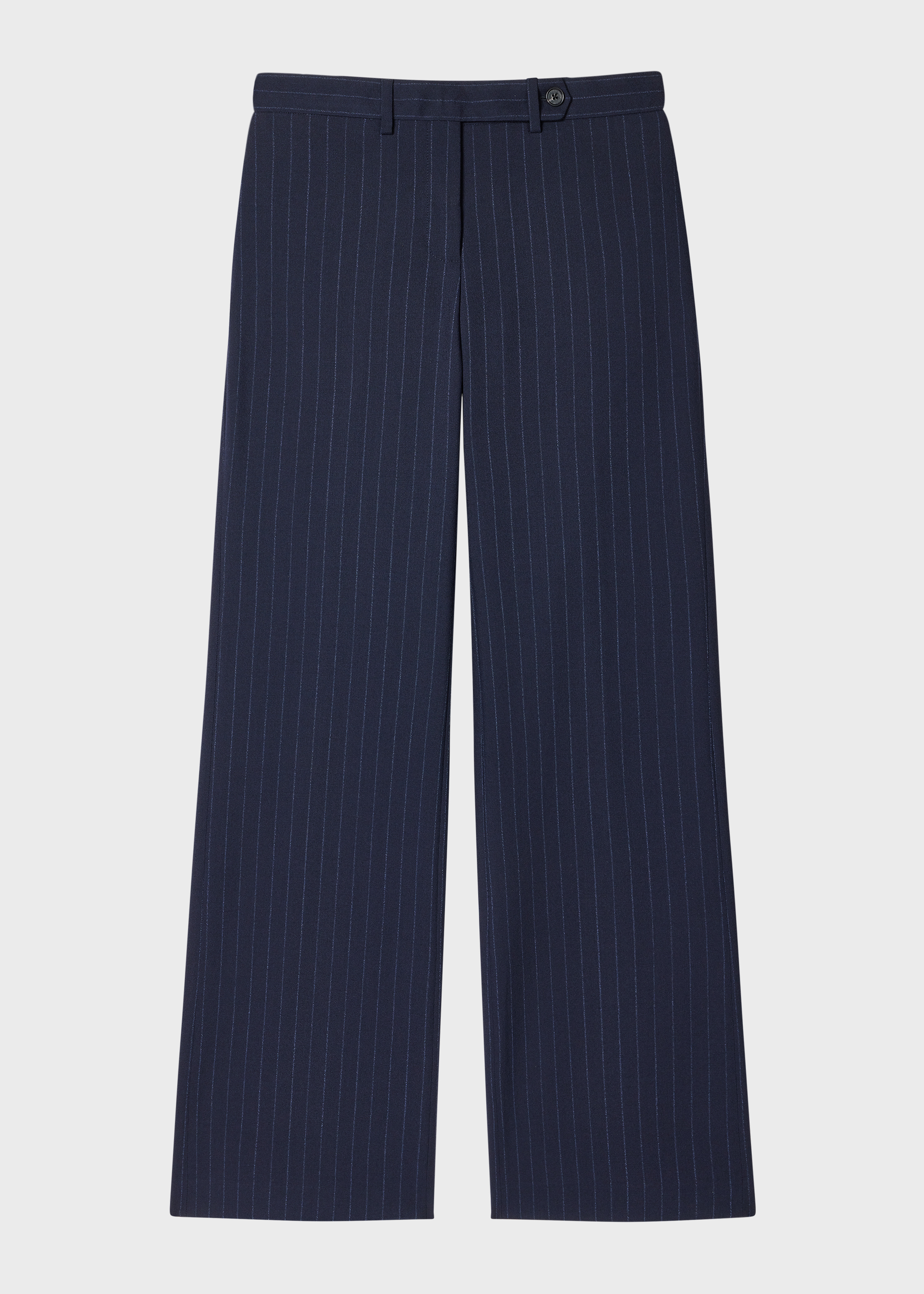 Women's Navy Stripe Double-Breasted Suit - 5