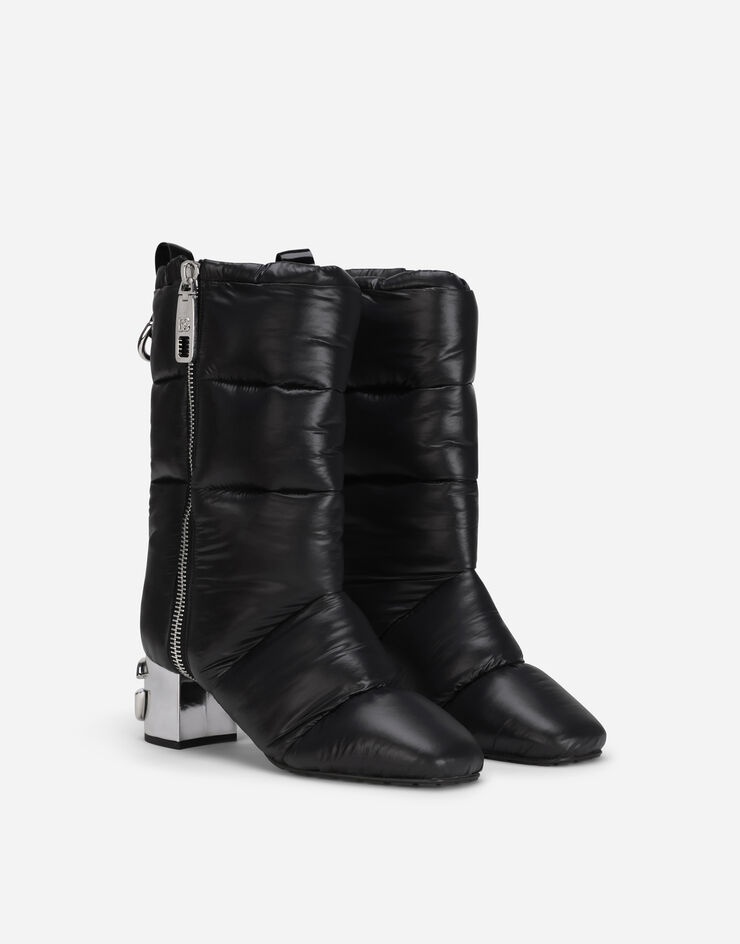 Quilted nylon ankle boots with DG Karol heel - 2