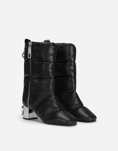 Dolce & Gabbana Quilted nylon ankle boots with DG Karol heel outlook