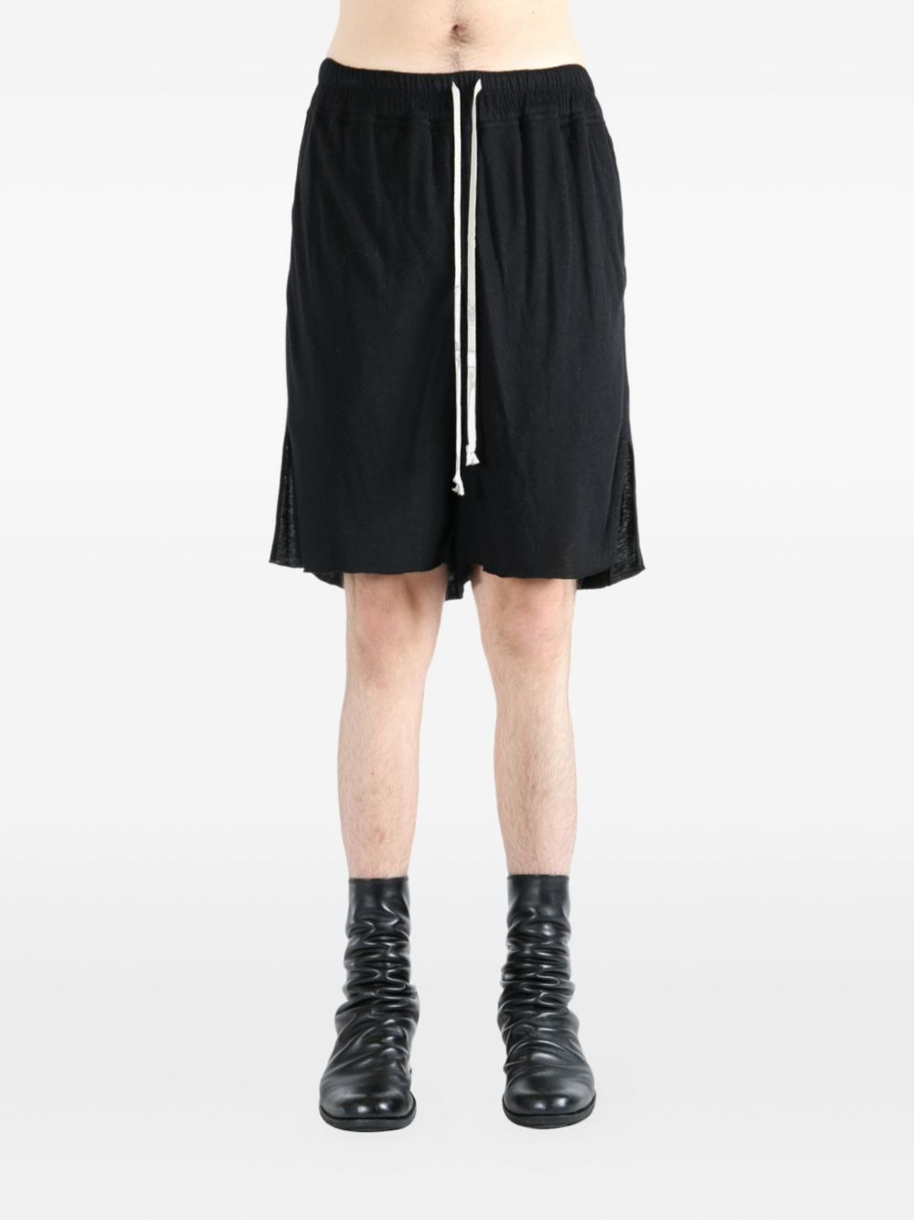drawstring side-split shorts - 2