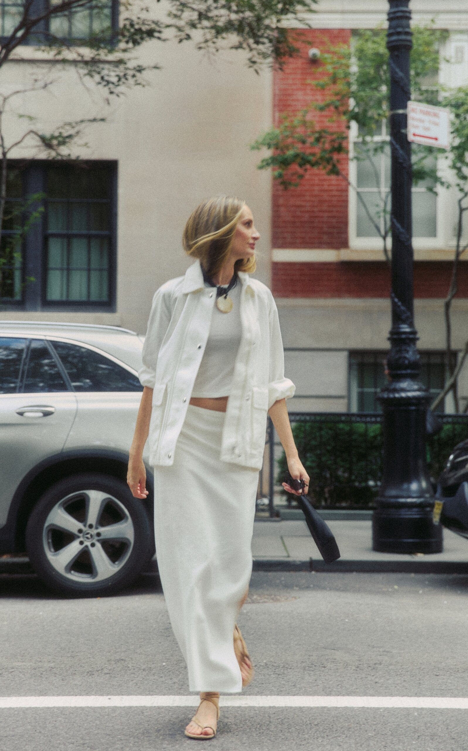 Lilth Crepe-Jersey Maxi Skirt white - 2