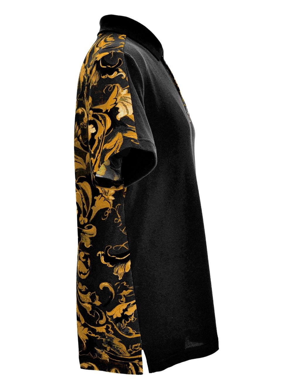 baroque-print panel polo shirt - 3