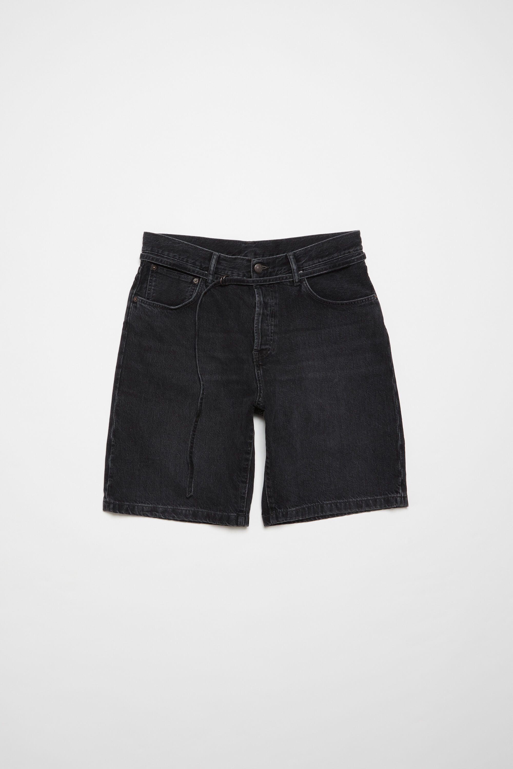 Loose fit denim shorts - Black - 7