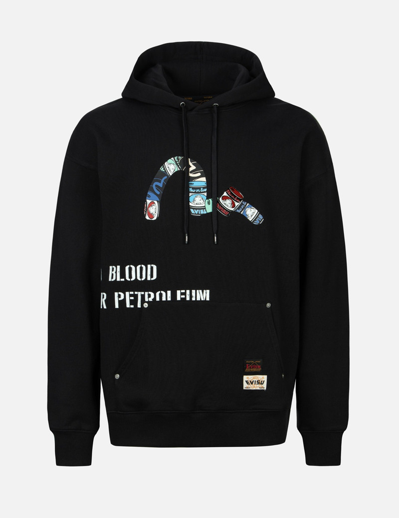 PEEPING GODHEAD PATTERN SEAGULL PRINT LOOSE FIT HOODIE 1