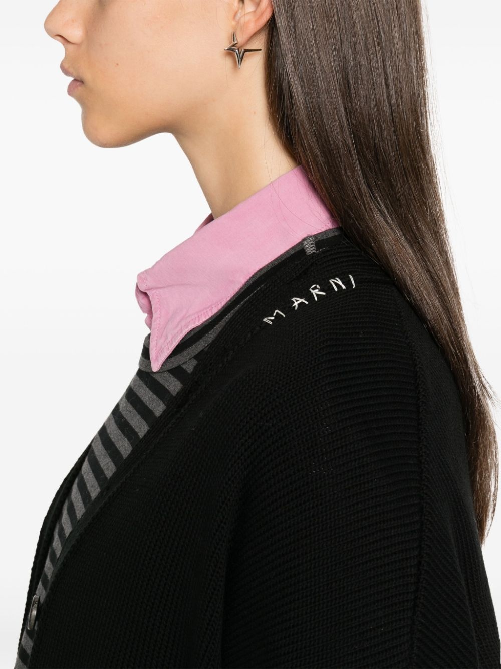 dishevelled cotton cardigan - 5