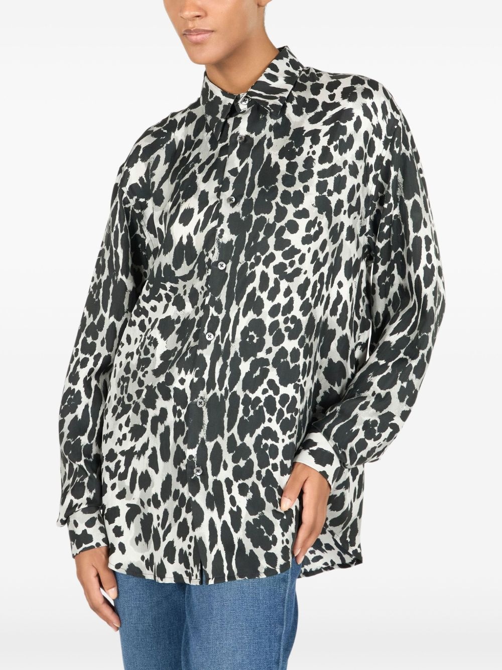 leopard-print shirt - 5