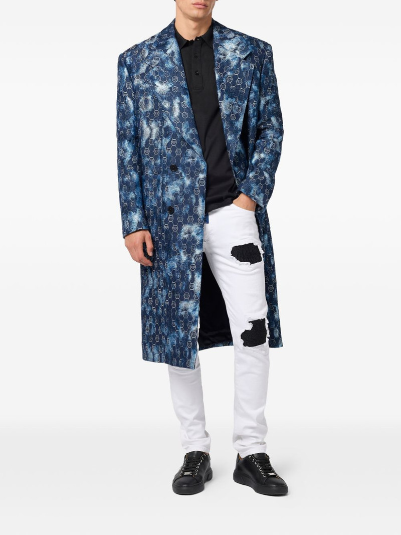 PHILIPP PLEIN jacquard double-breasted coat outlook