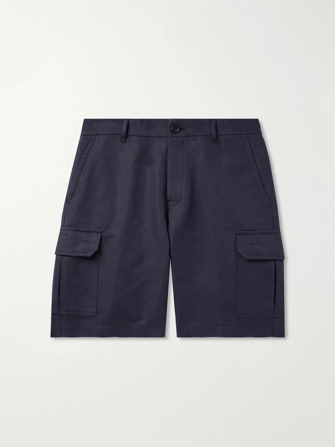 Straight-Leg Cotton and Linen-Blend Cargo Shorts - 1