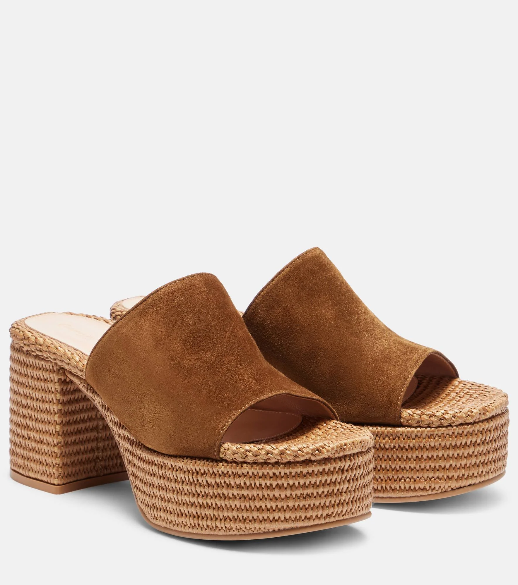 Suede platform espadrille mules - 1