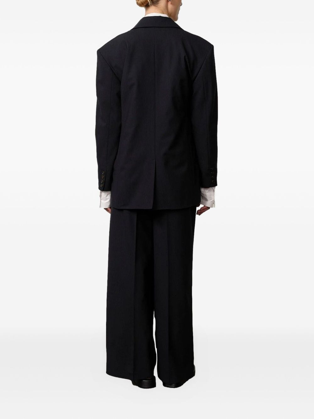 pinstripe single-breasted blazer - 2