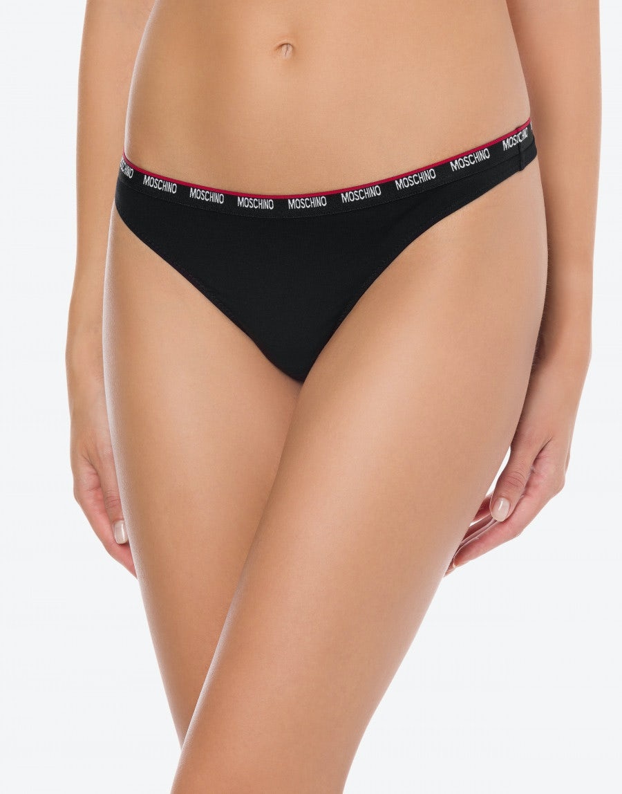 MINI ELASTIC JERSEY THONG - 2