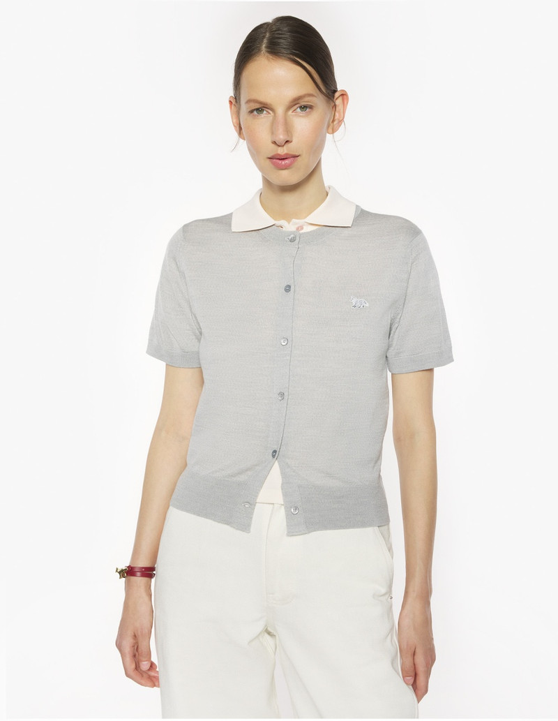 BABY FOX FINE MERINO SHORT SLEEVE CARDIGAN 3