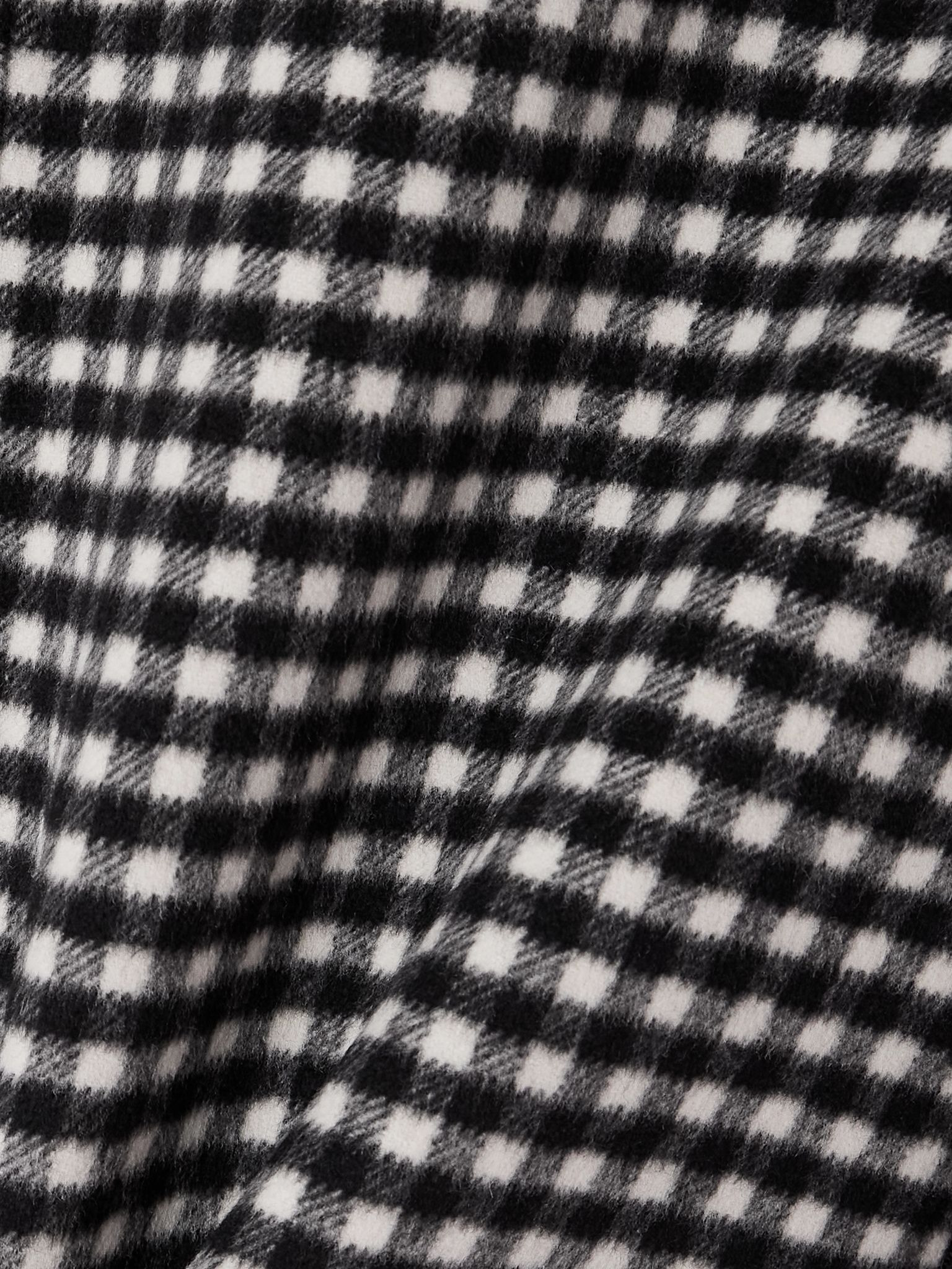 Belted checked wool and cashmere-blend coat Black - 4