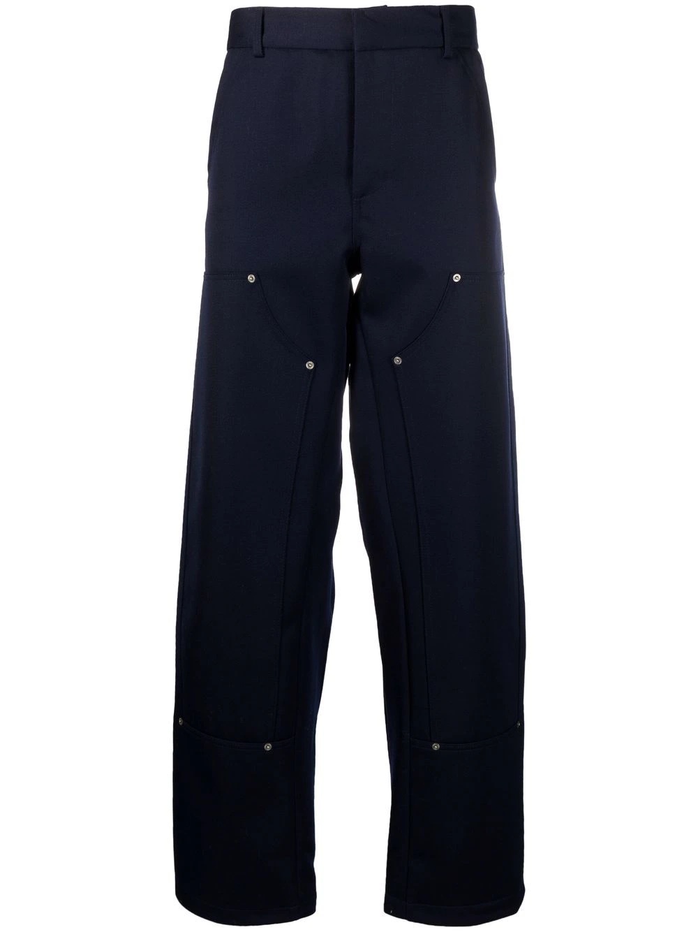 straight-leg cotton trousers - 1