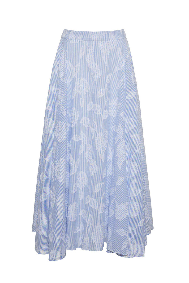 Carolina Skirt Striped Florals, Sculpted Sweep 1