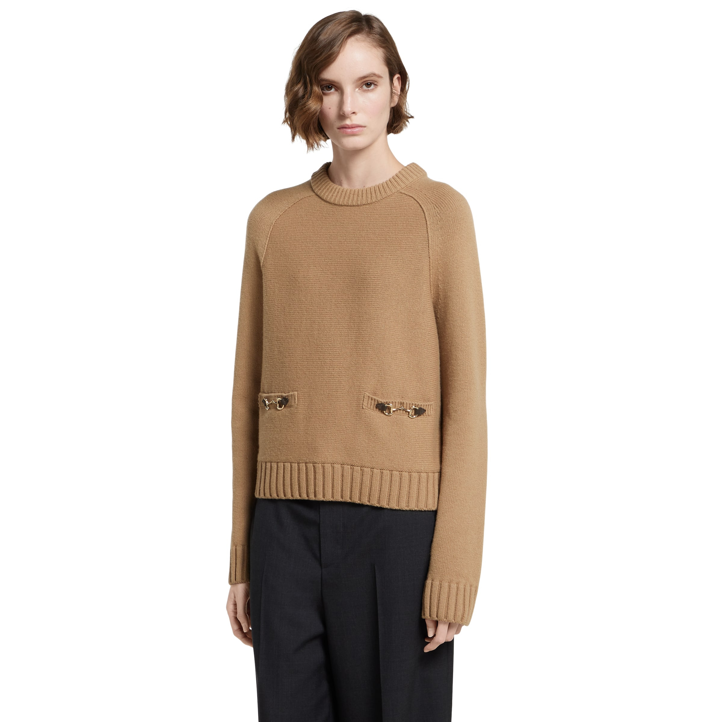 Wool cashmere top with Horsebit - 3