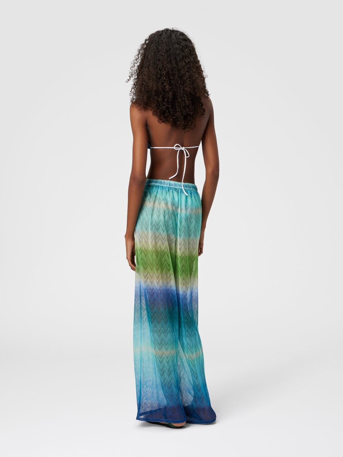 Straight Pants with Faded Striped Pattern - 3