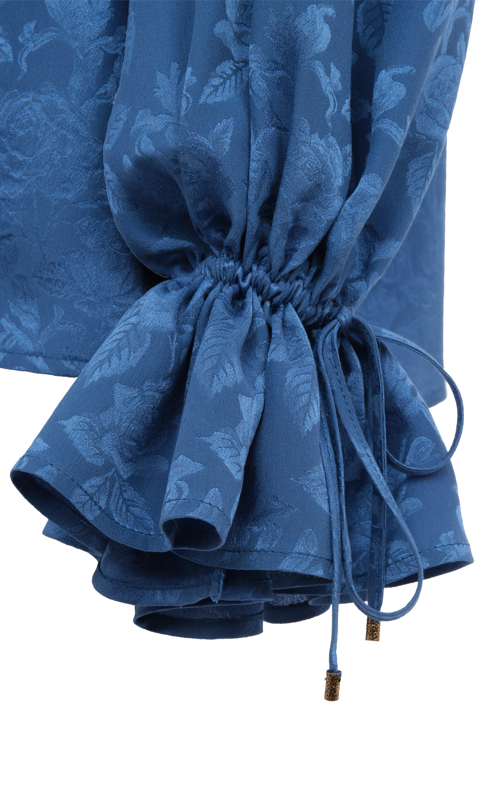 Organic-Silk Rose-Jacquard Top blue - 5