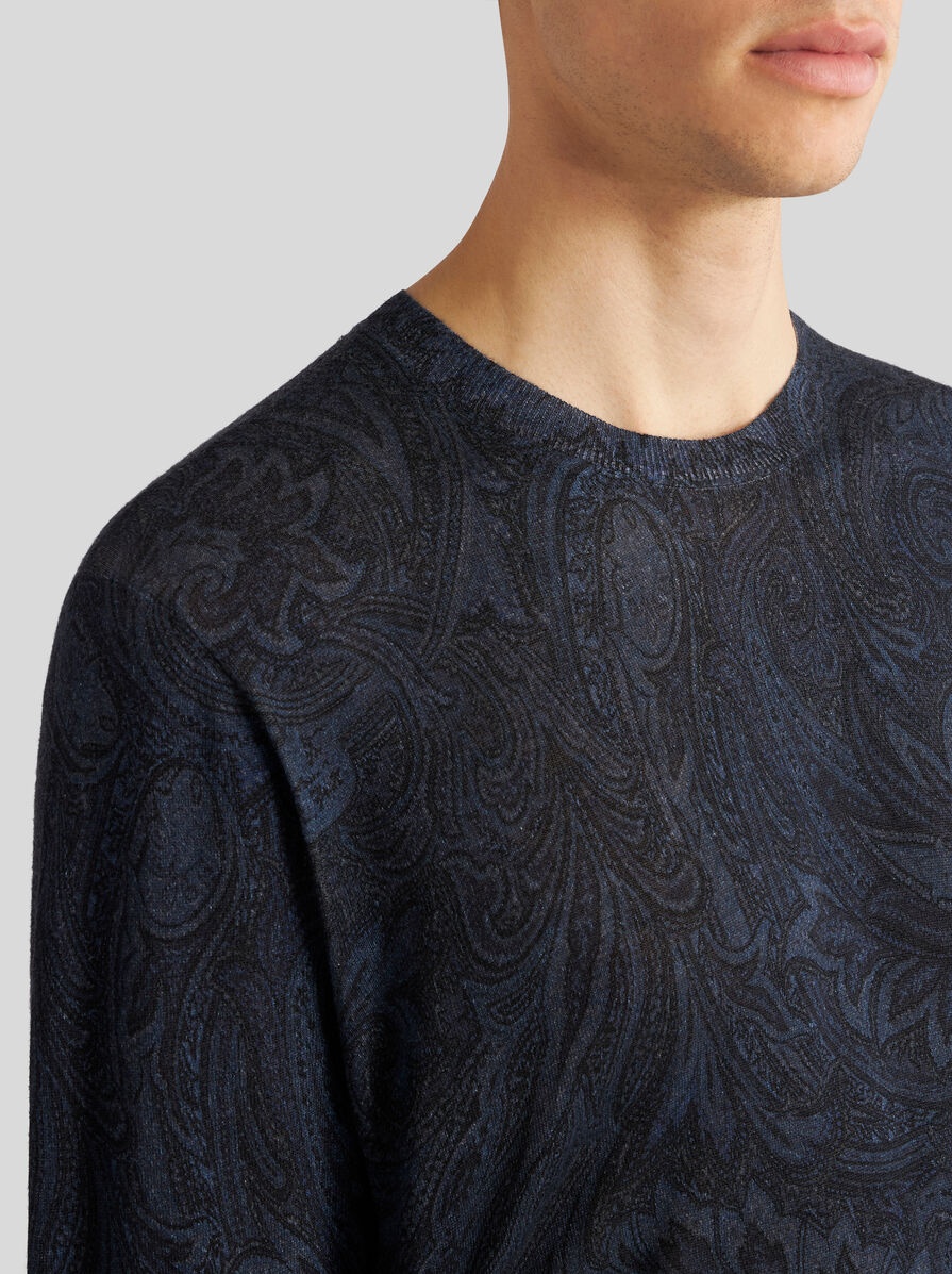 SILK AND CASHMERE PAISLEY SWEATER - 3