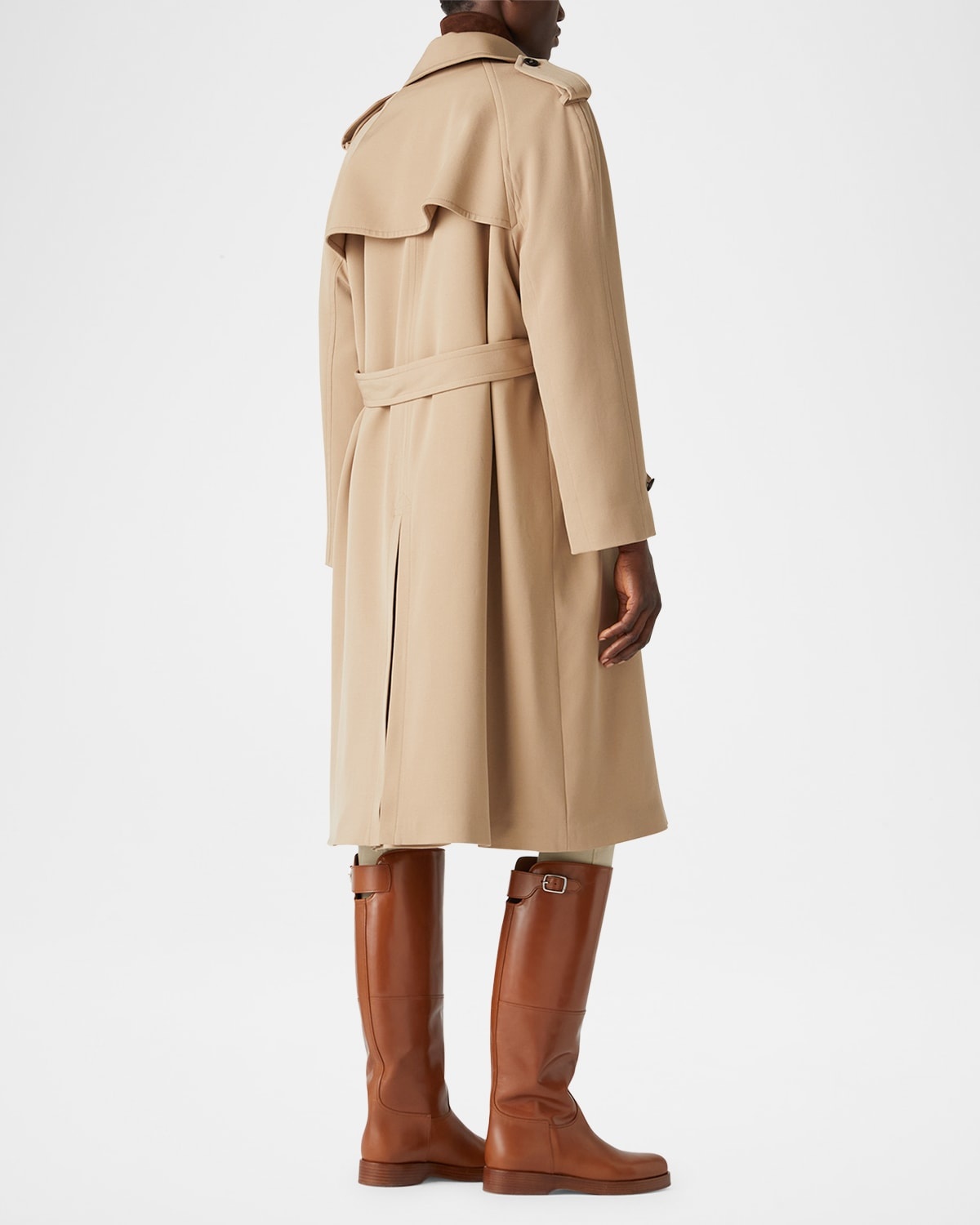 Loro Piana Clive Double-Breasted Belted Drill Wool Trench