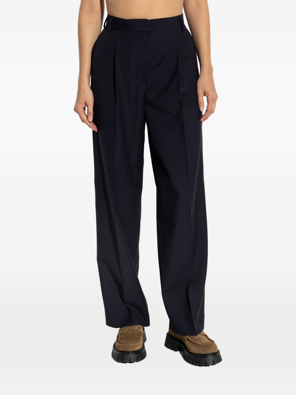 pleated-front trousers - 3