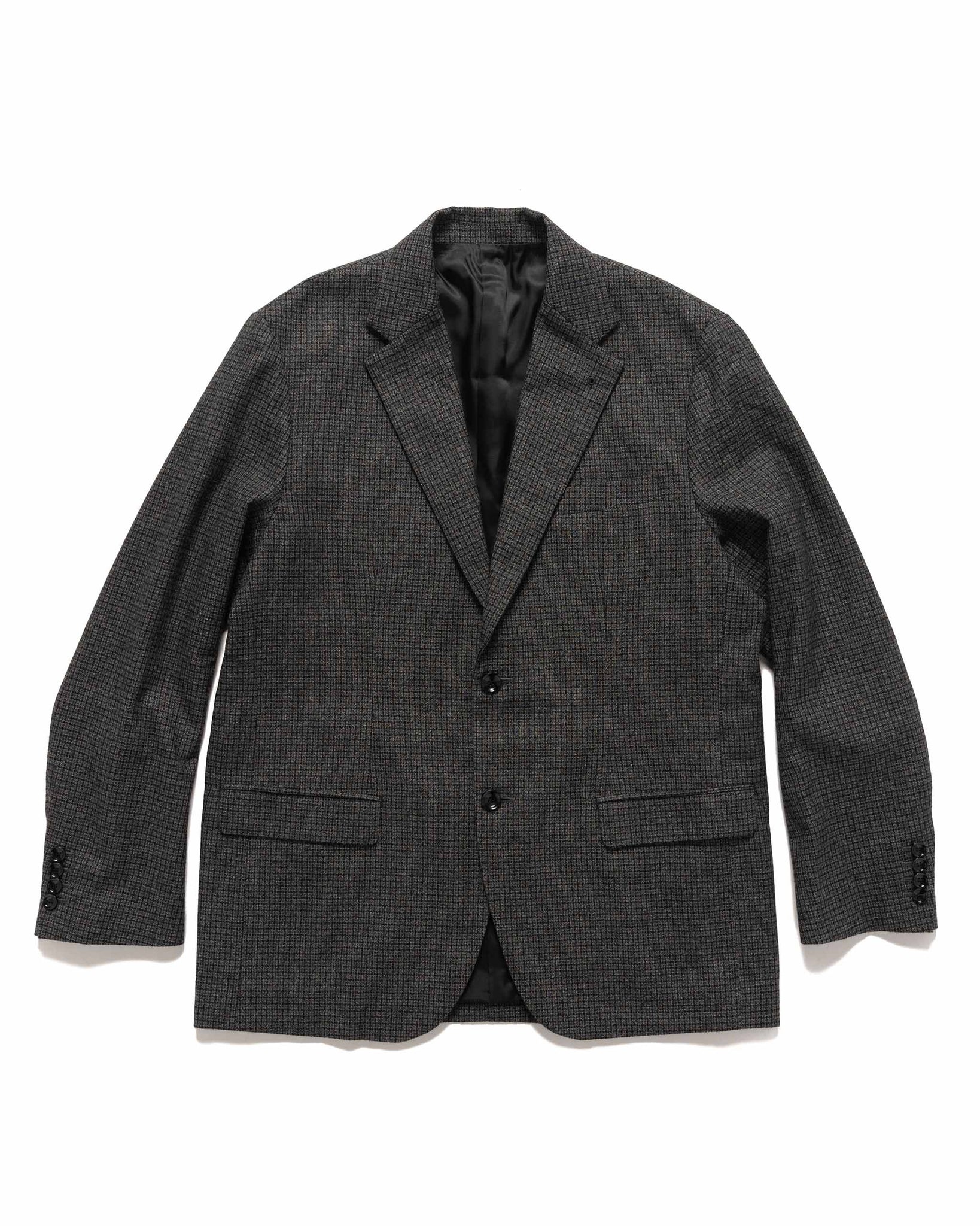 SOPHNET. Melange Tweed Gunclub Check 2Button Jacket Black | REVERSIBLE