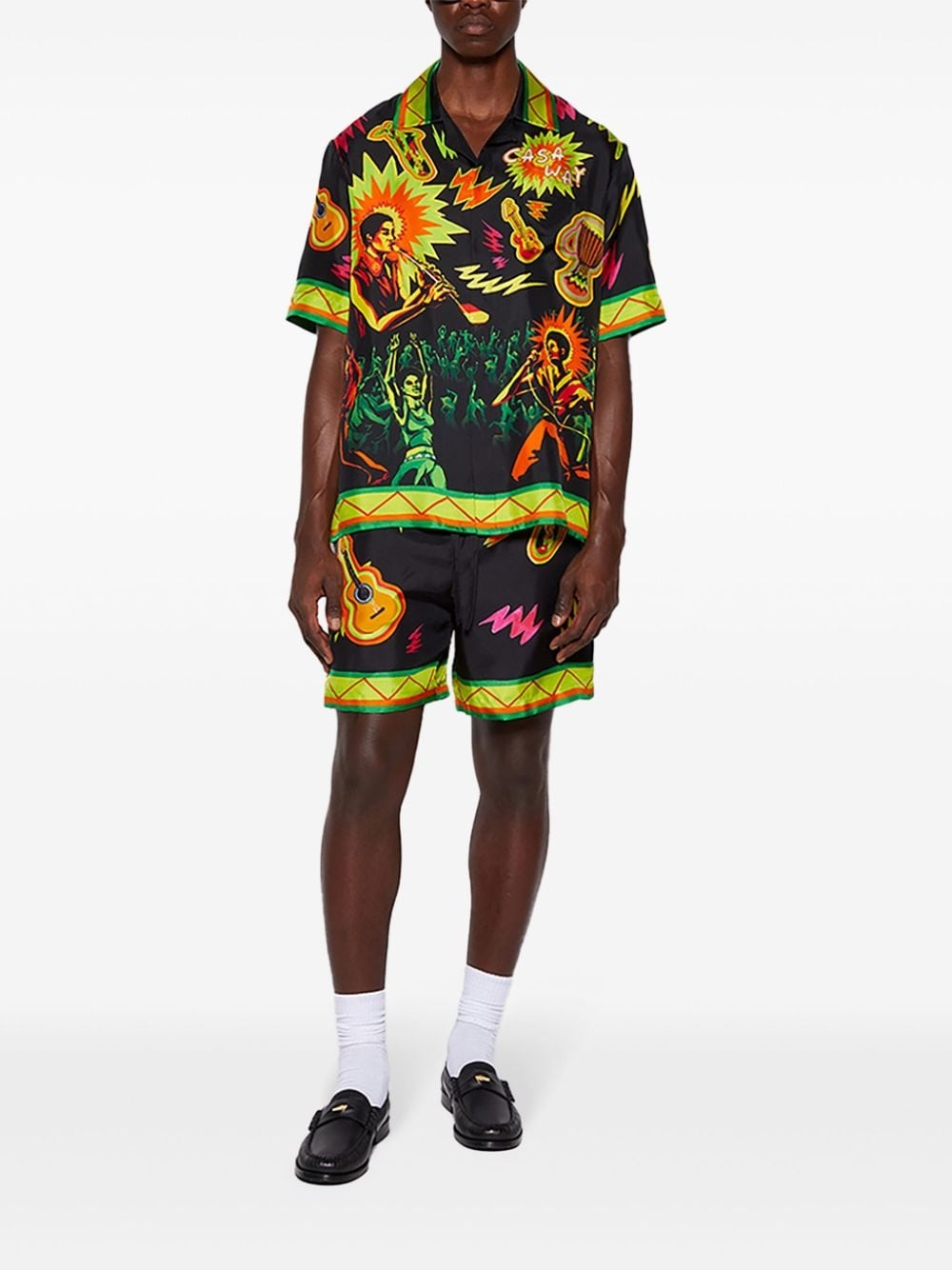 graphic-print silk shirt - 2