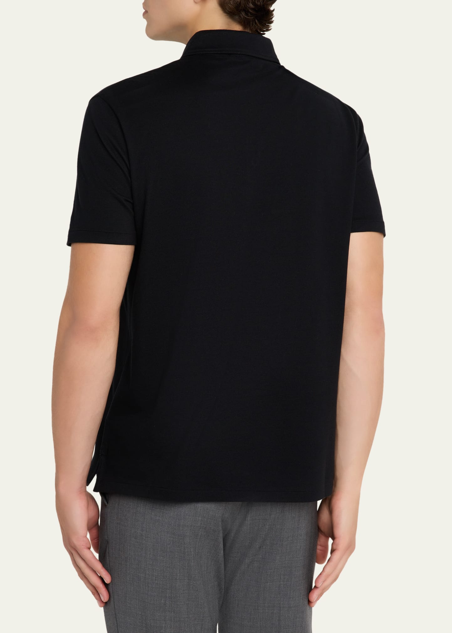 Men's Cotton and Cashmere Pique Pocket Polo Shirt - 3
