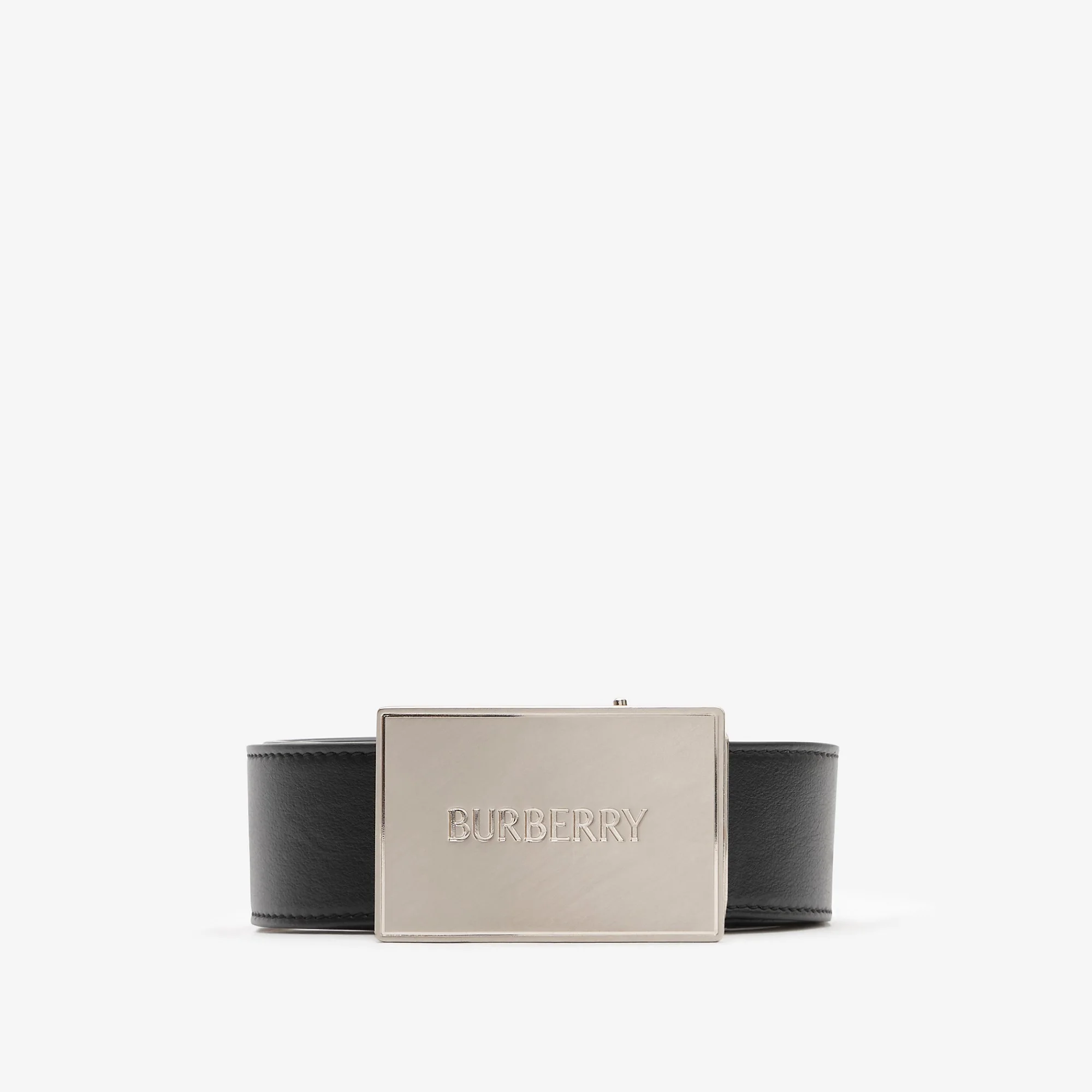 Reversible Leather Logo Buckle Belt - 1