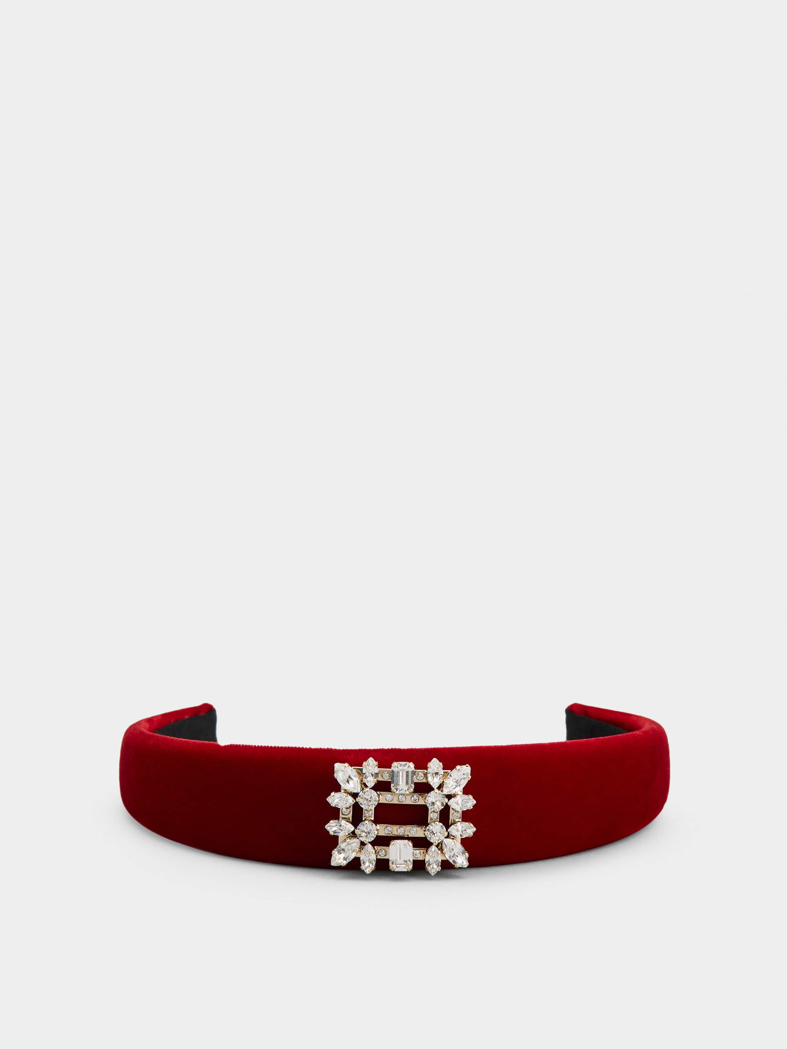 Broche Vivier Buckle Hairband in Velvet - 1