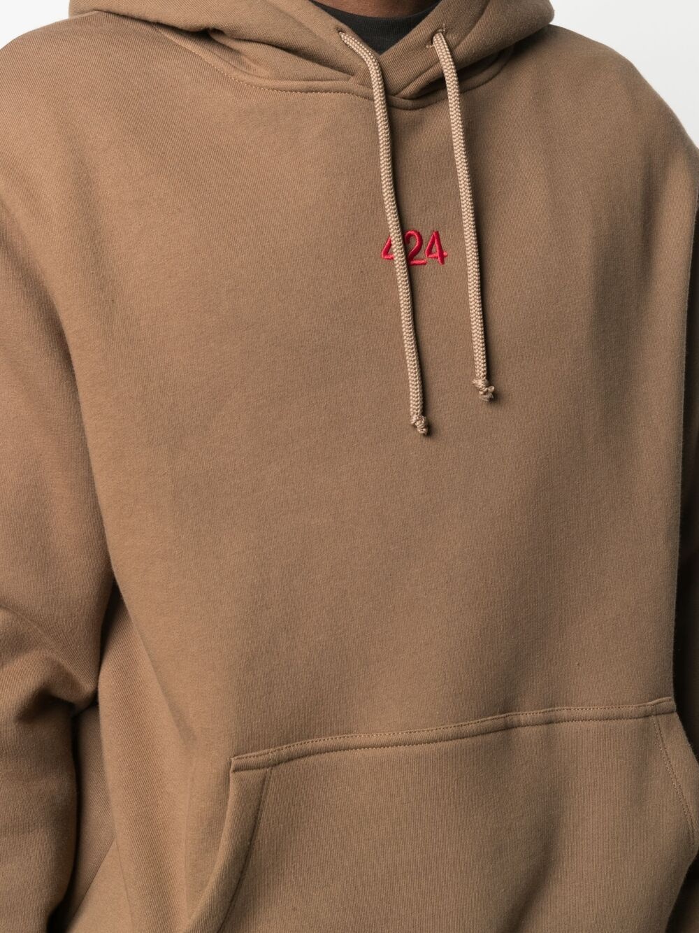 embroidered-logo cotton hoodie - 5