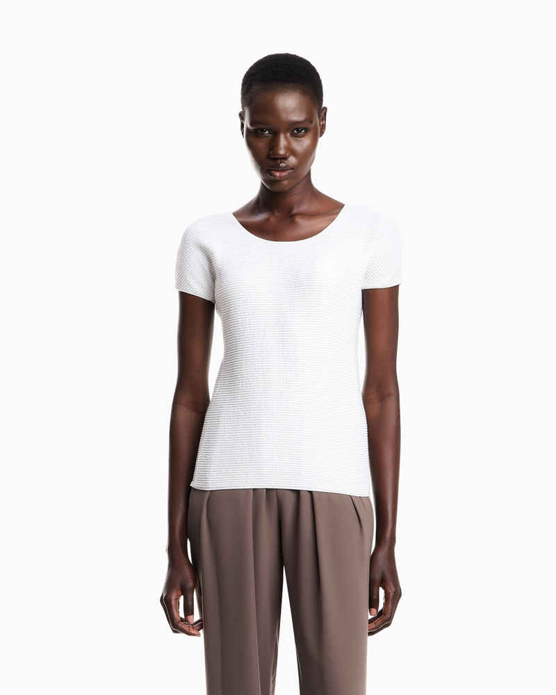 EMPORIO ARMANI T-SHIRT IN TEXTURED-EFFECT JERSEY outlook