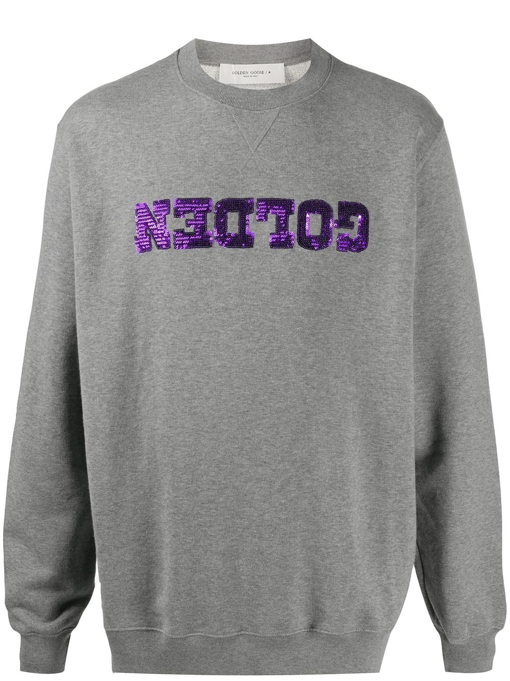 upside-down sequin logo sweatshirt - 1