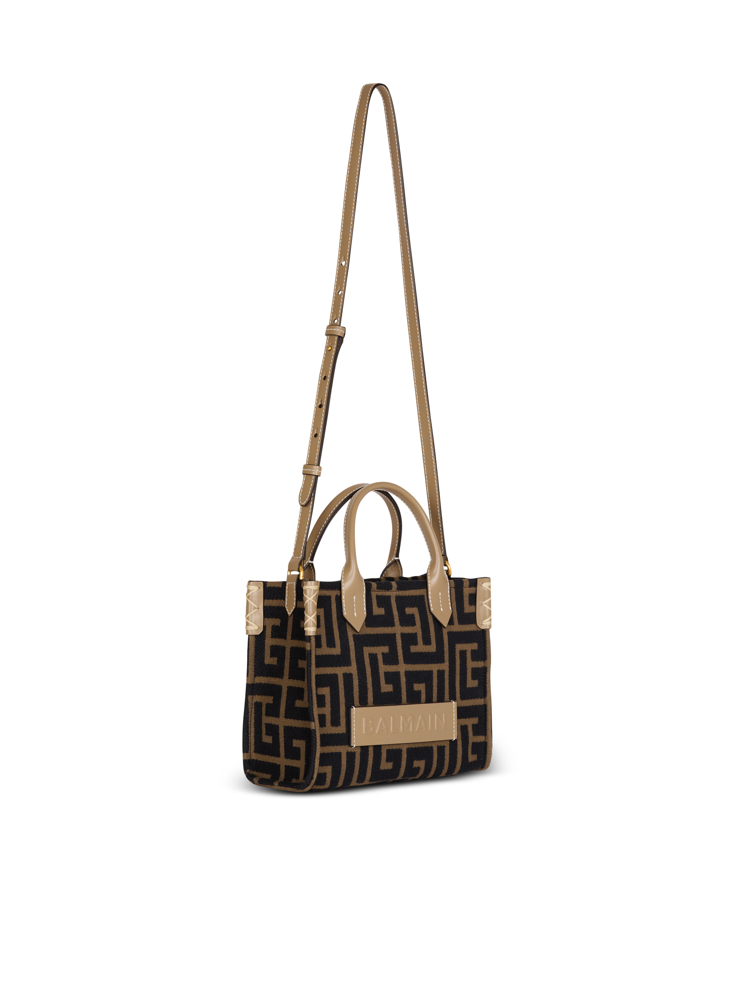 Small B-Army tote bag in jacquard fabric with a PB Labyrinth monogram - 3