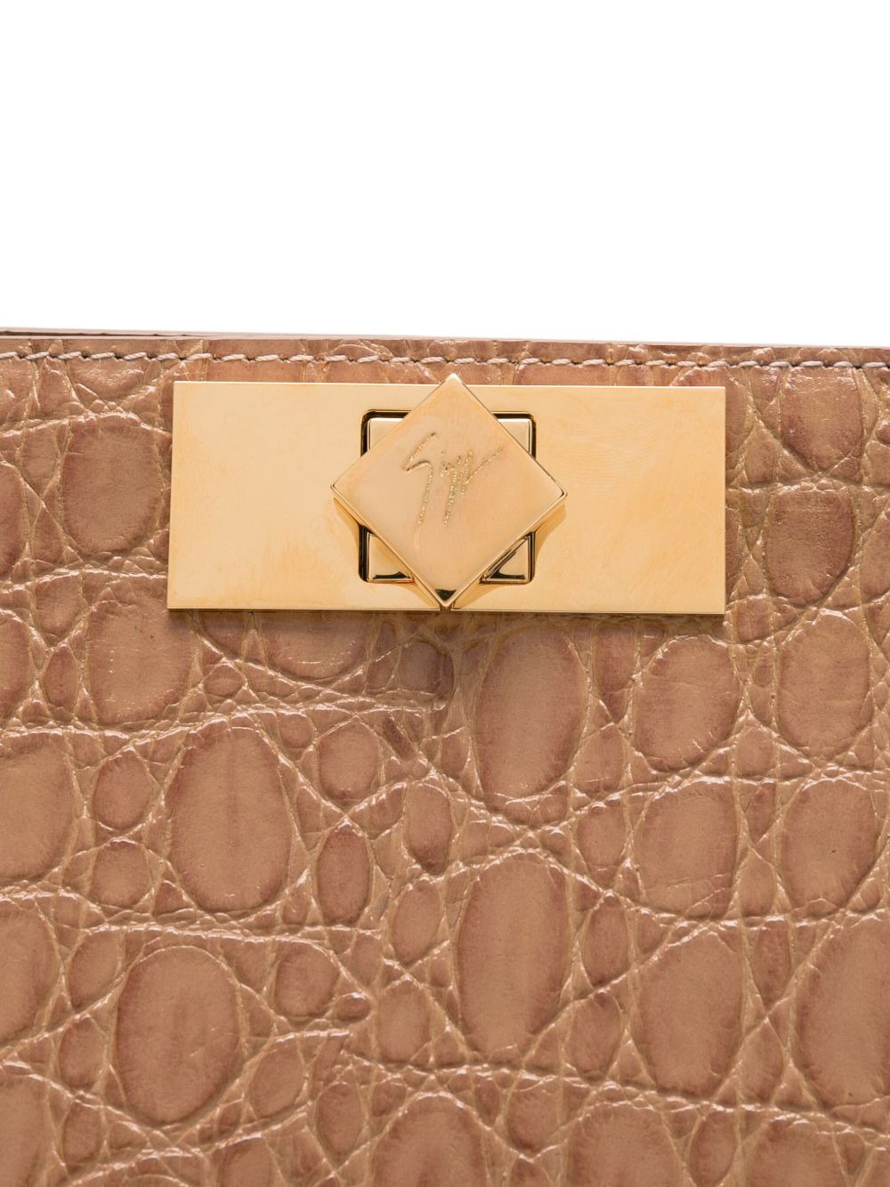 crocodile-effect clutch bag - 4