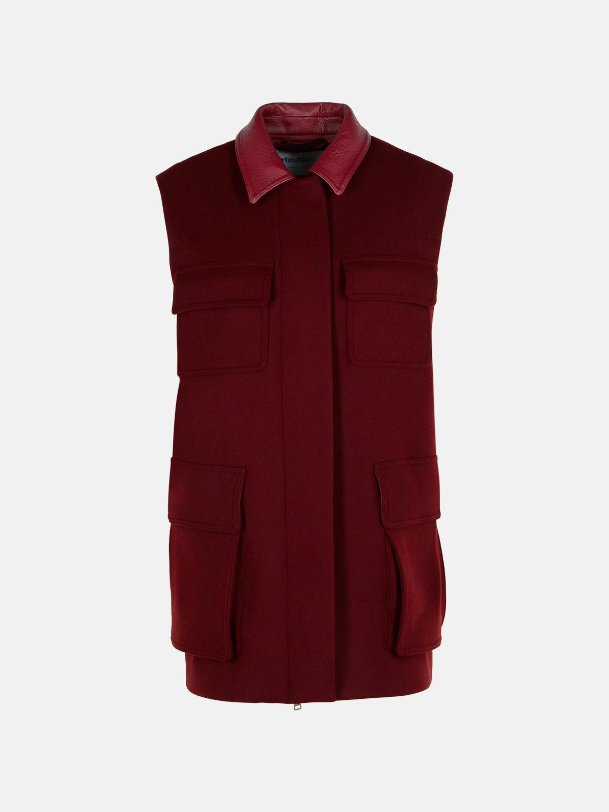 AEROSO 1234' LONG VEST IN WOOL, ALPACA AND CHERRY CACHEMIRE - 1
